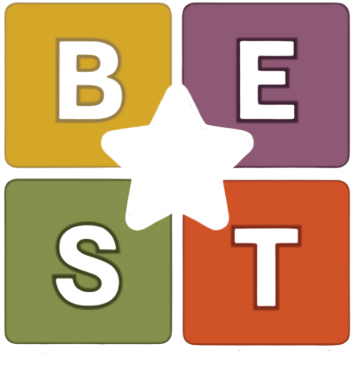 Colorful blocks spelling 'BEST' with a star in the center.