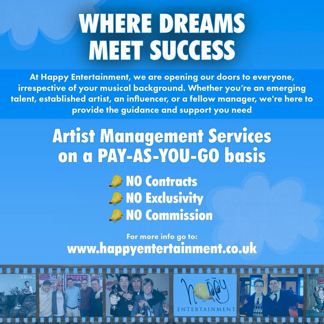 With the music industry evolving at an unprecedented pace, it's finally time for artist management to evolve. This is Artist Management RE:IMAGINED

Go to HappyEnterainment.co.uk for more information. 

Link in bio