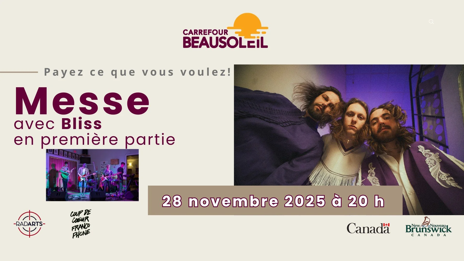 Messe avec Bliss en première partie