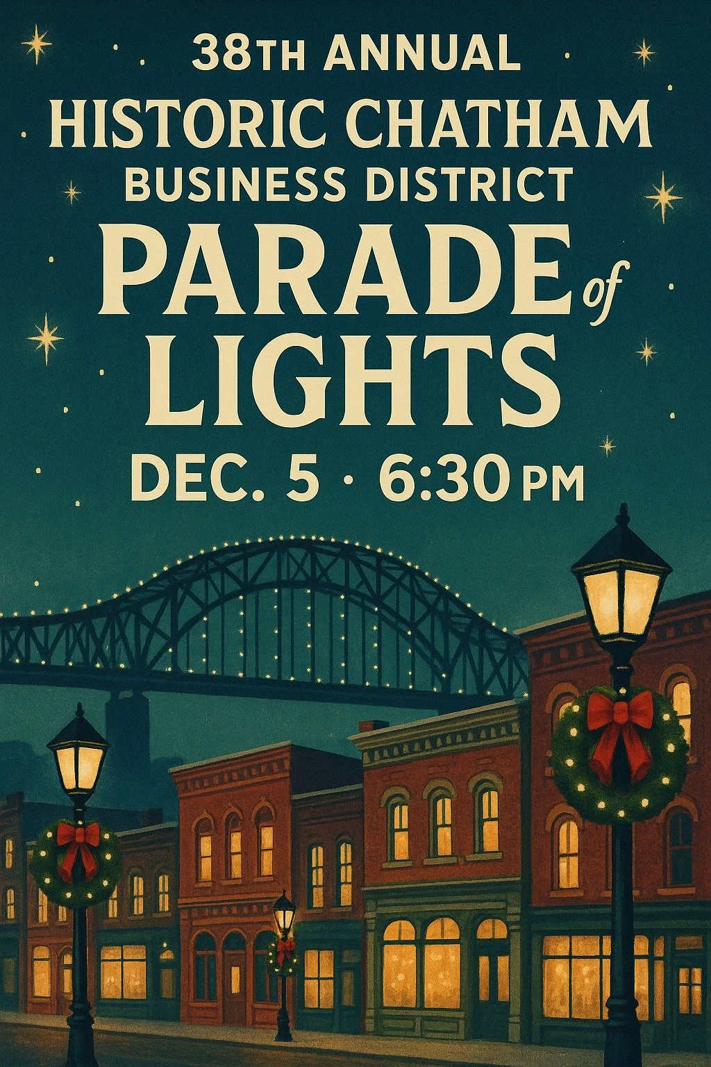 Quartier des affaires historique de Chatham : 38e défilé annuel des lumières
