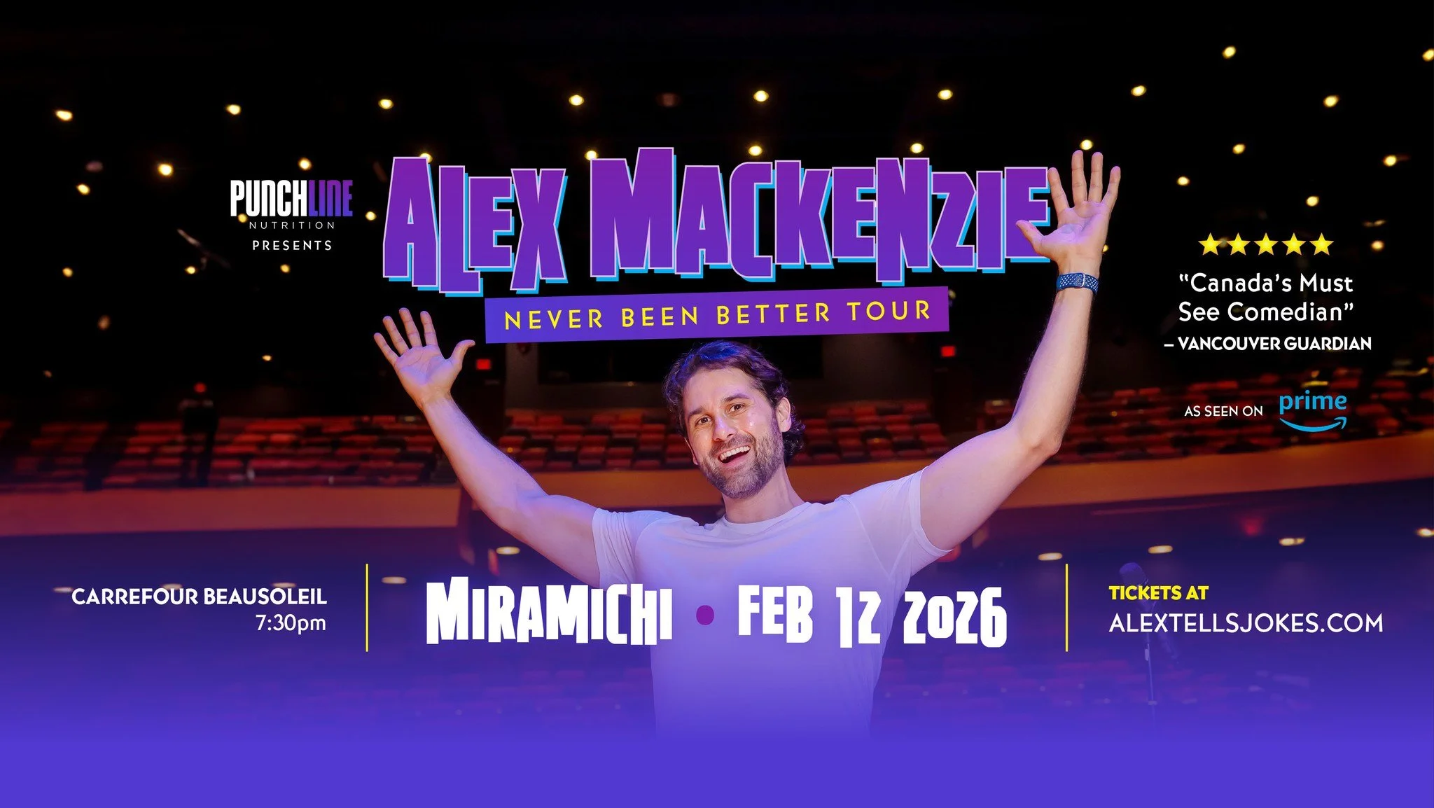 Tournée d’humour Never Been Better d’Alex Mackenzie