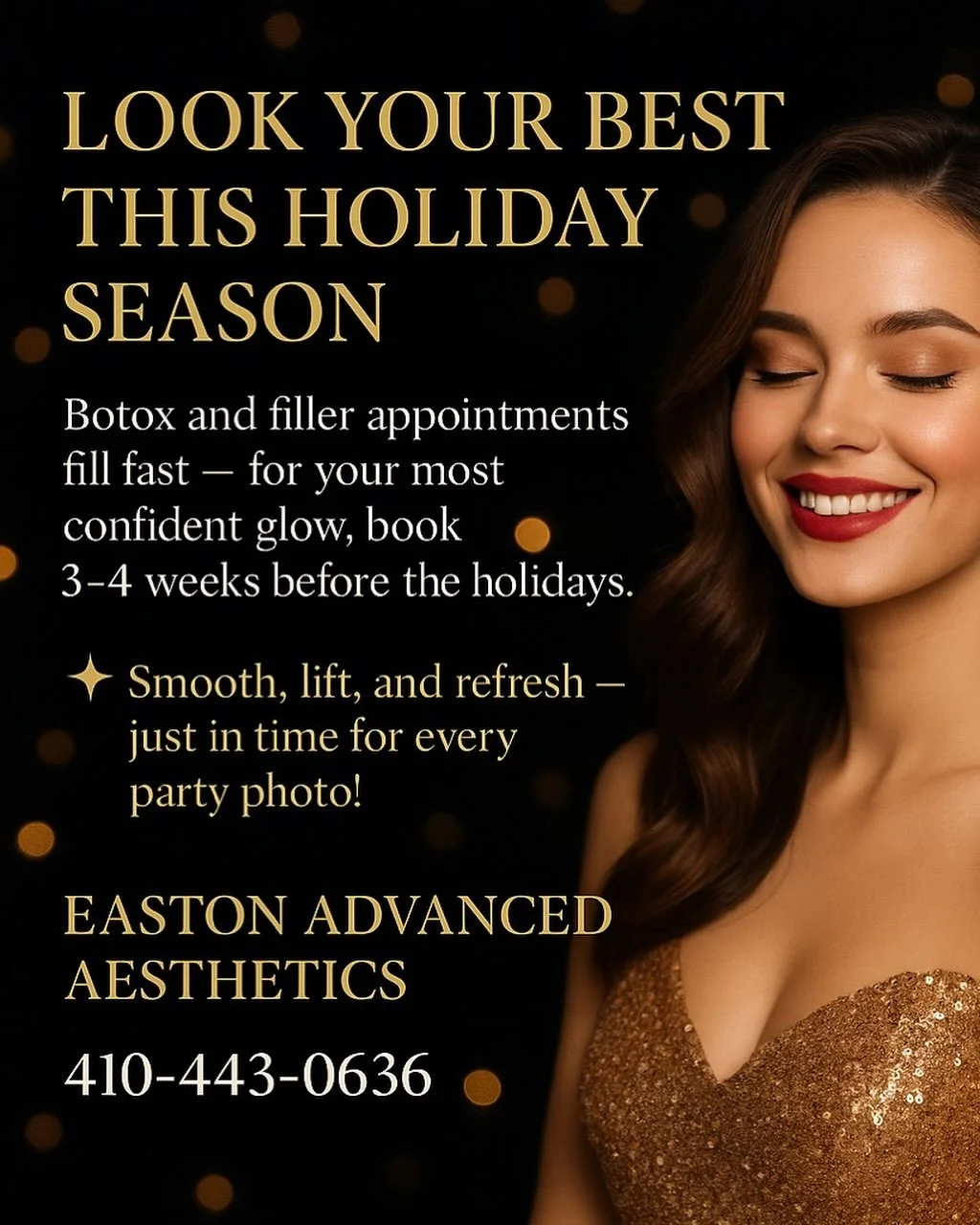 Book your appointment now! Get that Holiday Glow!