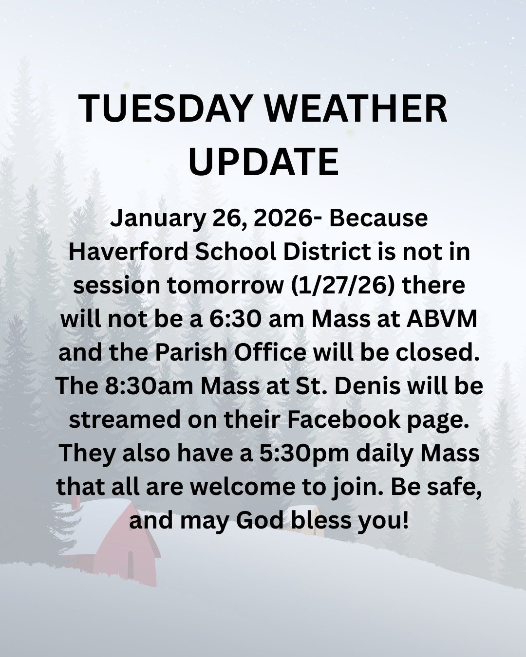 Weather update for Tues, 1/27/26