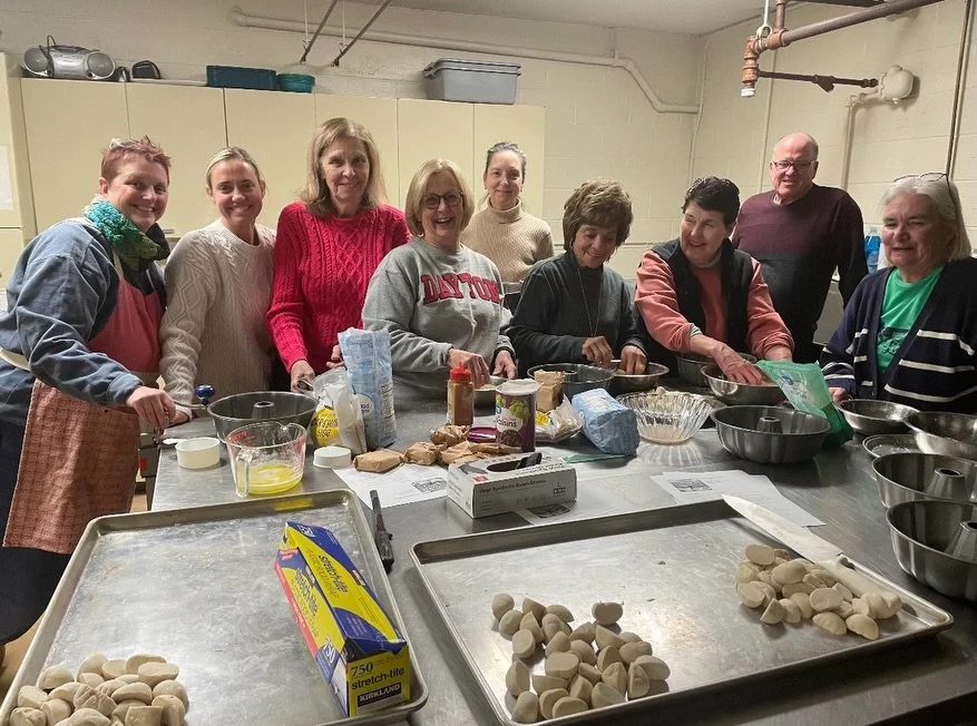 Behind the scenes of the making of the St. Vincent DePaul Society&rsquo;s famous cinnamon buns! Thank you to SVdP for hosting hospitality Sunday earlier this month!