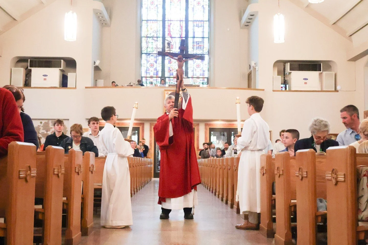 Good Friday will begin with morning prayer at 9am followed by confessions from 12-2:30pm. Our Good Friday Liturgy will be at 3pm and our final Stations of the Cross will be at 7pm. See you there!