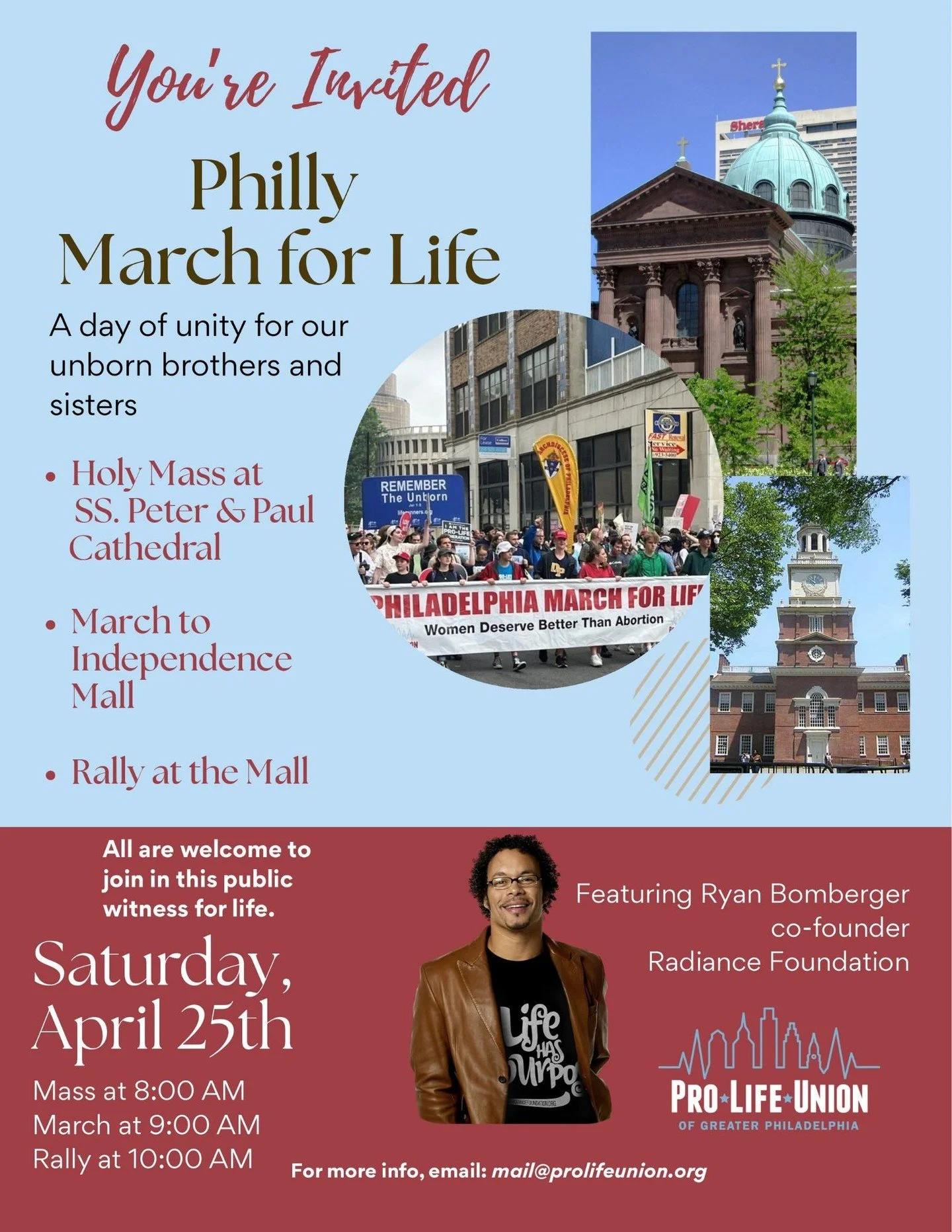 The Philly March For Life is less than one week away! All are welcome to join in this public witness for life!