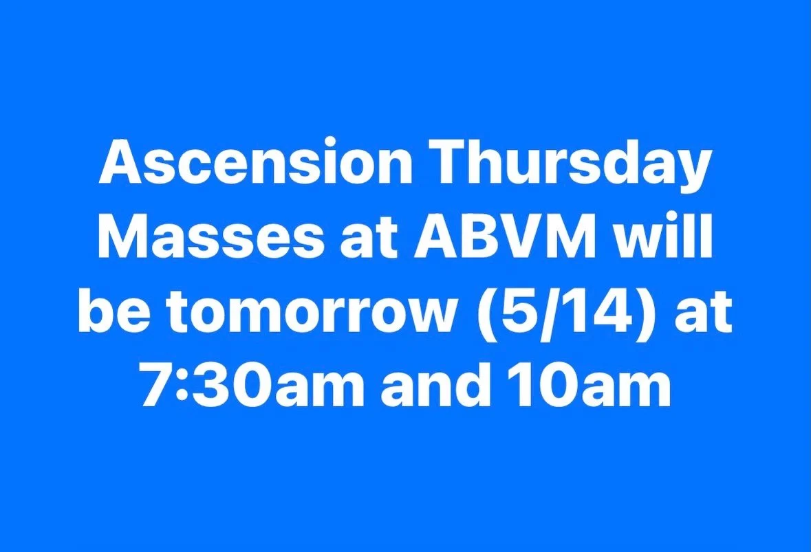 Ascension Thursday is a holy day of obligation- see you at Mass tomorrow!! 🙏🏼