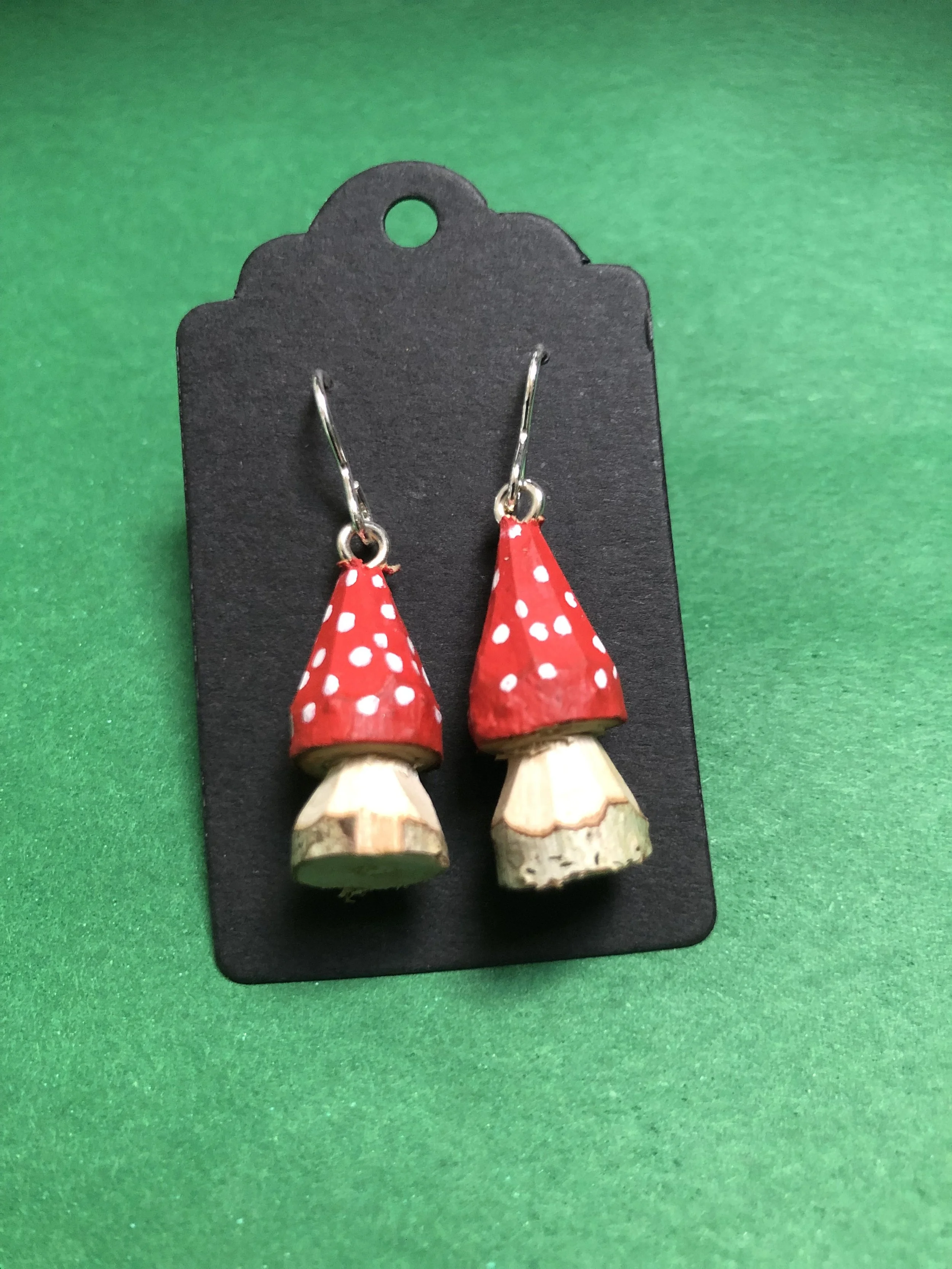 Handcrafted mushroom earrings