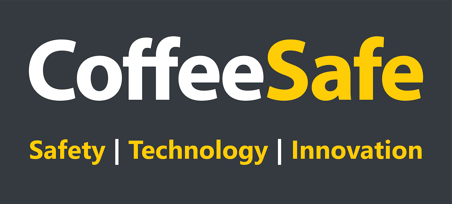 CoffeeSafe Logo with Safety, Technology, Innovation written underneath