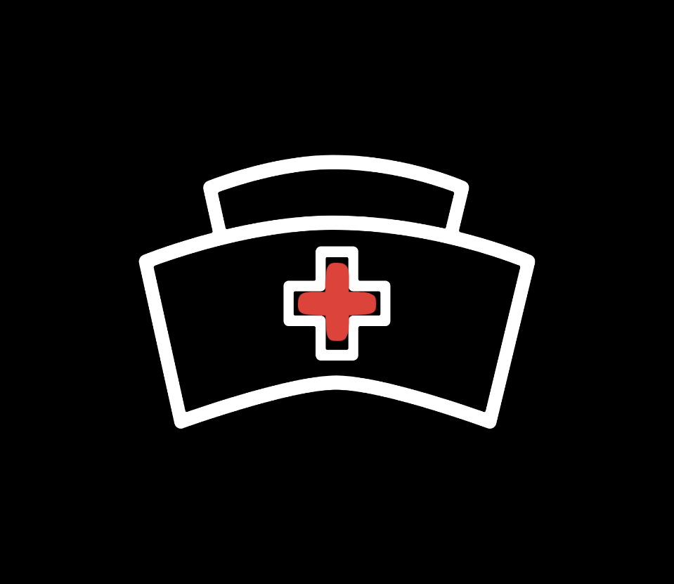 Image featuring a traditional white nursing cap with a red medical cross