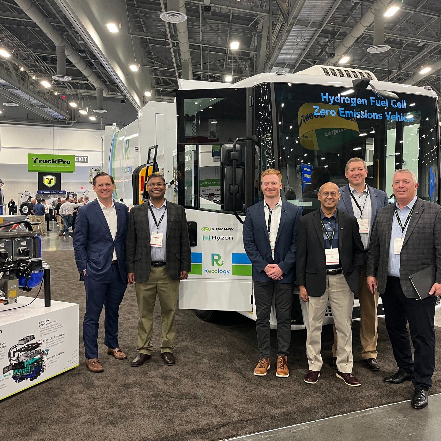 Day No. 1 was a huge success, and the excitement continues! Come see North America's first hydrogen fuel cell-powered refuse truck at @wasteexpo in booth No. 1341. Be a part of history and join us to see how @Hyzon and @newwaytrucks are going the dis