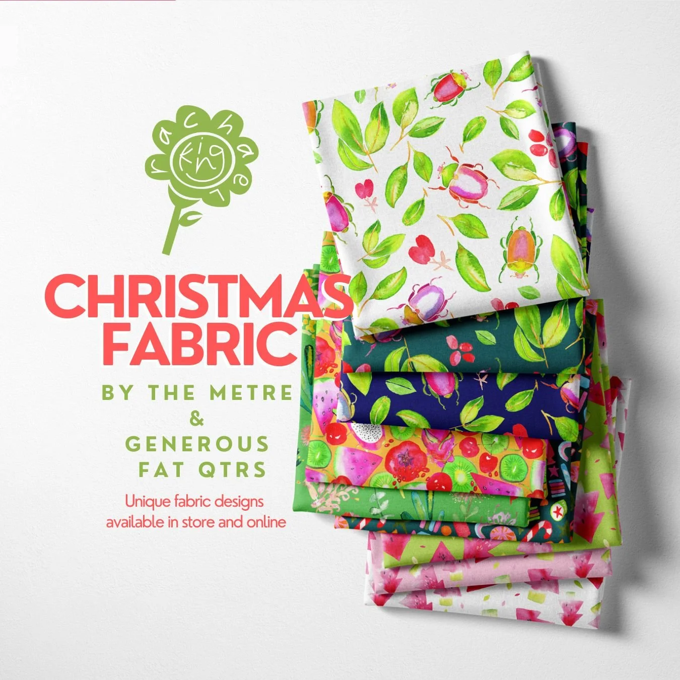 Looking for a little something that is unique for your Christmas displays, decoration or fun kids outfits this year? I have a range of Christmas prints on premium cotton woven ready to purchase by the metre ($32) or pre-cut in 75 x 50cm fat quarters 