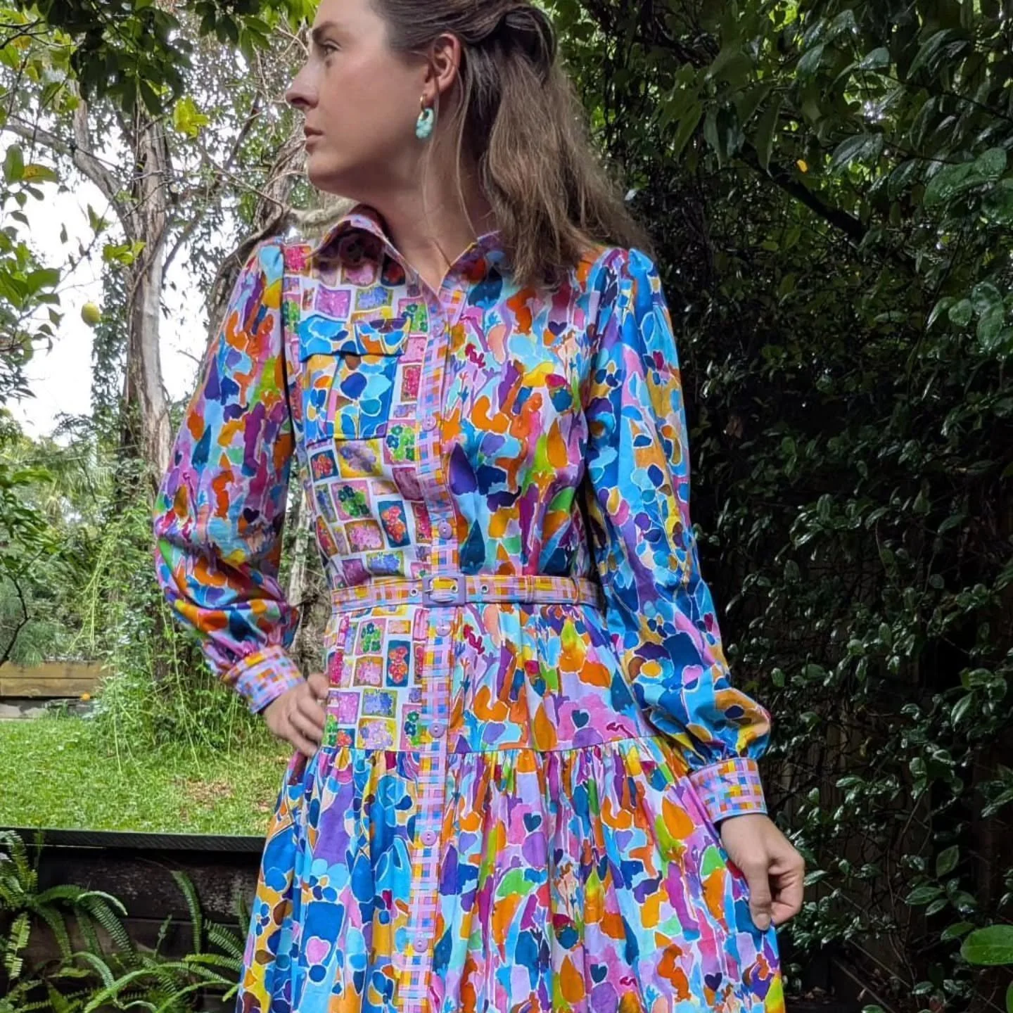 Emily sent me this photo today of a dress she pieced together with 4 of my prints. Just wow! Moments like this fill my cup to overflowing because someone has taken the time to create something  beautiful with my artwork. Thank you @eluxwilkinson You 
