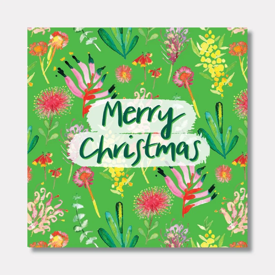 Green Merry Christmas Greeting Card