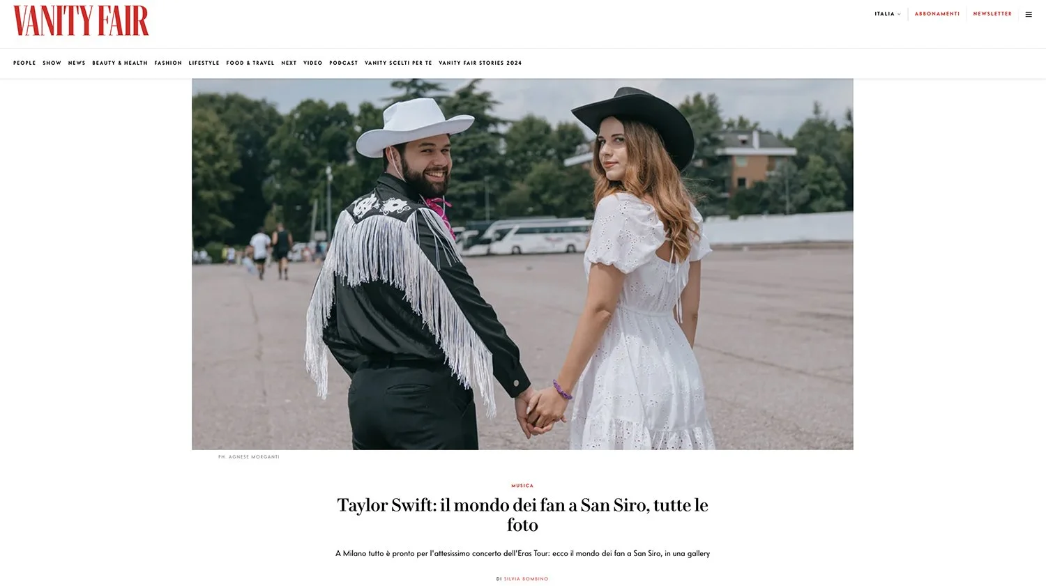 Reportage taylor Swift fans at San Siro by Agnese Morganti published in Vanity fair Italia