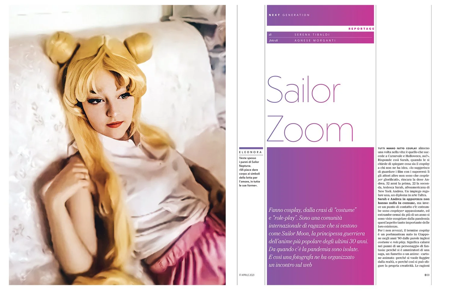 Sailor Zoom published in D La Repubblica magazine by Agnese Morganti