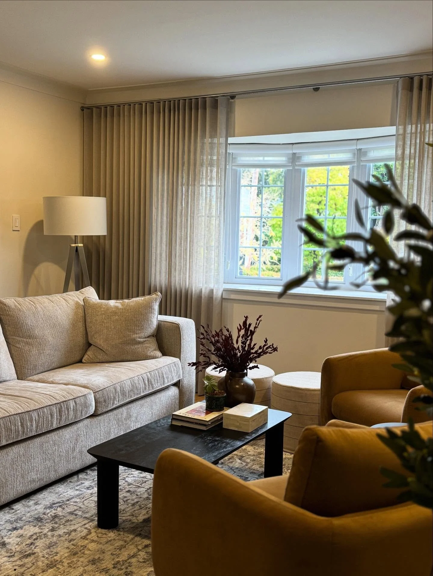 I love how this family room came together. The goal was to bring in warmth and life. It&rsquo;s amazing what the right furniture and styling can do to a space.