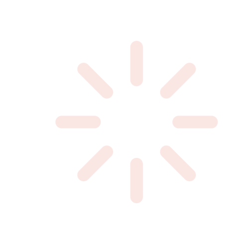 Pink loading spinner icon with circular dashes on black background.