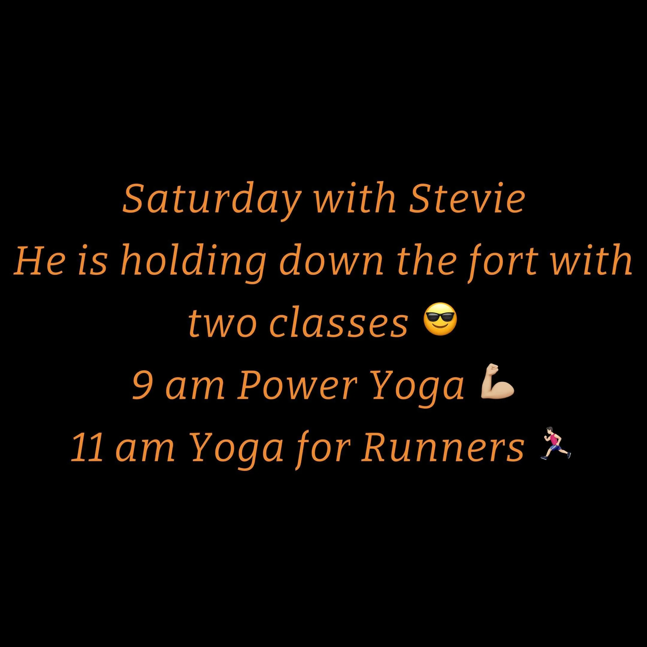 Steve aka @heybigguyyogi is holding down the fort Saturday with two classes.  75 minutes of Power Yoga at 9 and 60 minutes of Yoga for Runners at 11 am.  Take one…take both!  #yoga #yogi #yogainspiration #runner #running #runnerscommunity #run