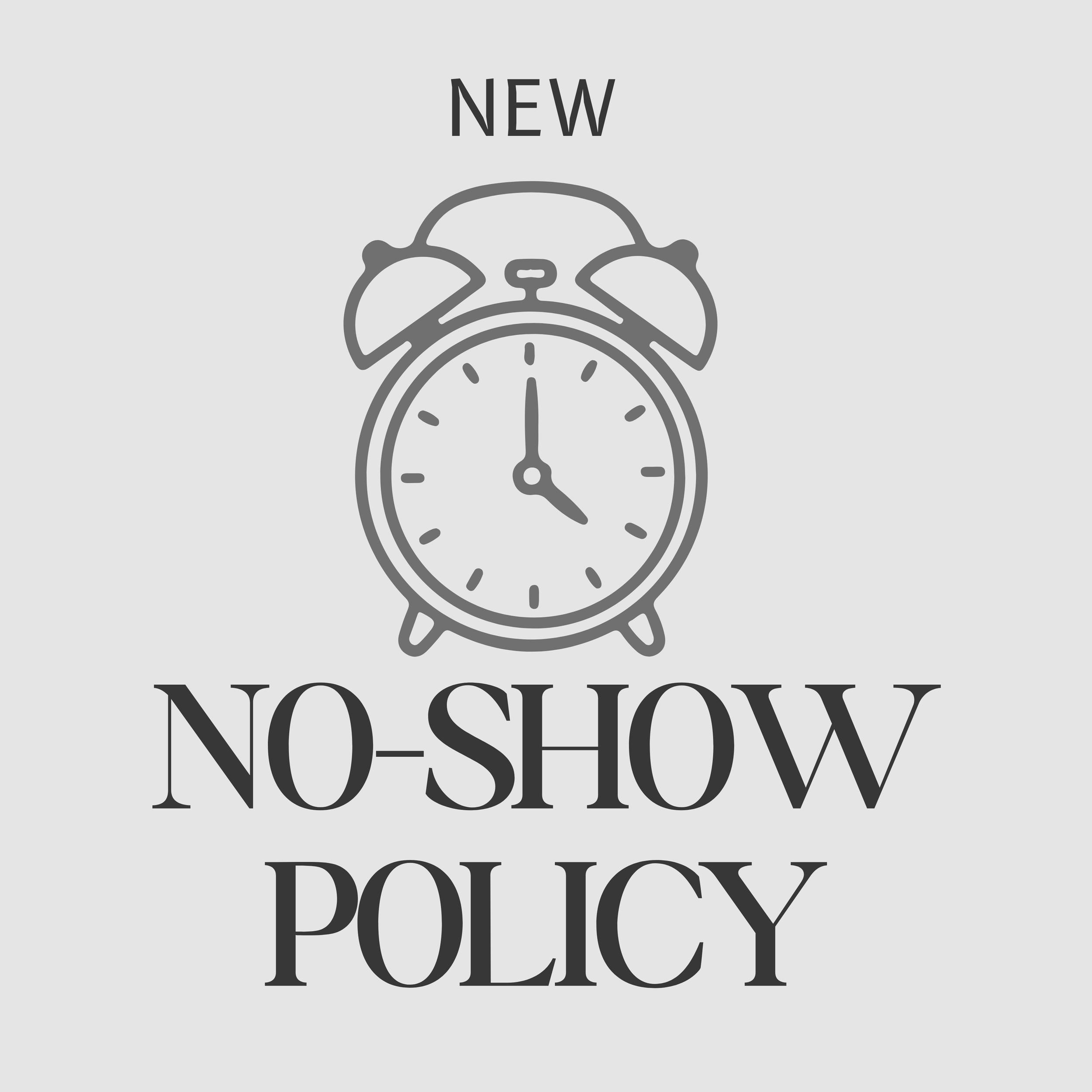 POLICY UPDATE:   No show fee for waitlisted classes