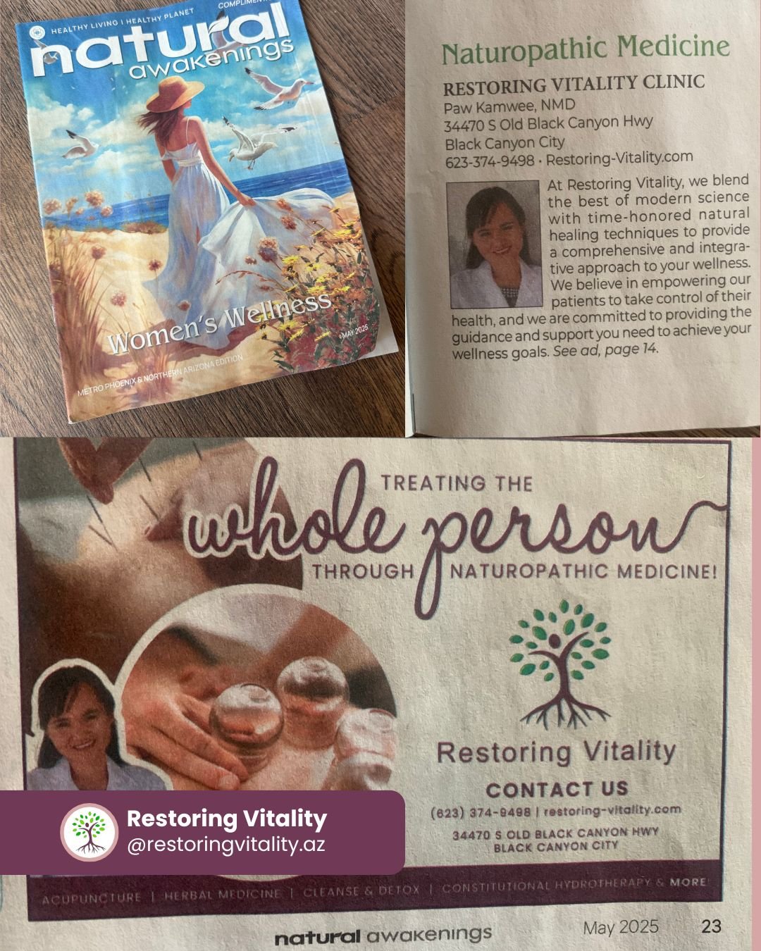 Restoring Vitality Feature on Natural Awakenings 
.
We are excited to share that Restoring Vitality naturopathic clinic has been featured on Natural Awakenings especially in MetroPhoenix and Northern Arizona regions. 
.
Please check out our special a