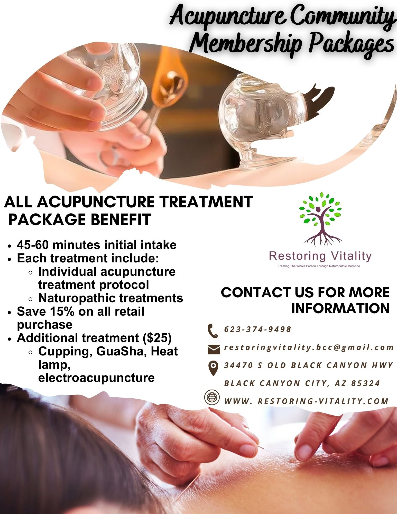 Here at Restoring Vitality, we offer affordable acupuncture treatment plans. Contact us for more information and we are happy to assist you. 
-
 #Acupuncture #acupuncture #acupuncturist #AcupunctureHealing
