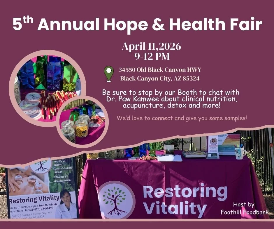 🤝Good Health To YOU!
-
👩&zwj;⚕️Stop by our BOOTH "Restoring Vitalty" this Saturday 🌵
At the 5th Annual Hope &amp; Health Fair @ Black Canyon City hosted by Foothill Foodbank. 
-
🗓Date &amp; Time: April 11 (from 9-12 PM)
📍Location: 3455