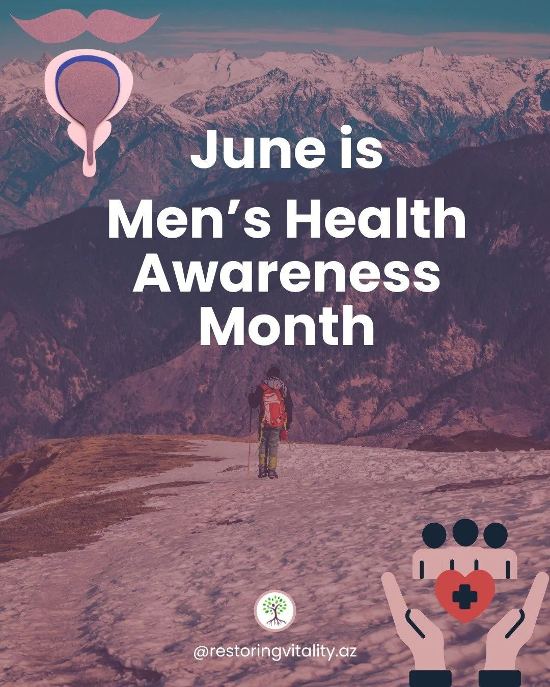 ♂ June is Men's Health Awareness Month ♂ 
- AWARENESS-PREVENTION-EDUCATION
- On average, men live about 5 years less than their female counterparts
- Men have a higher death rate for most of the leading causes of death, including cancer, heart diseas