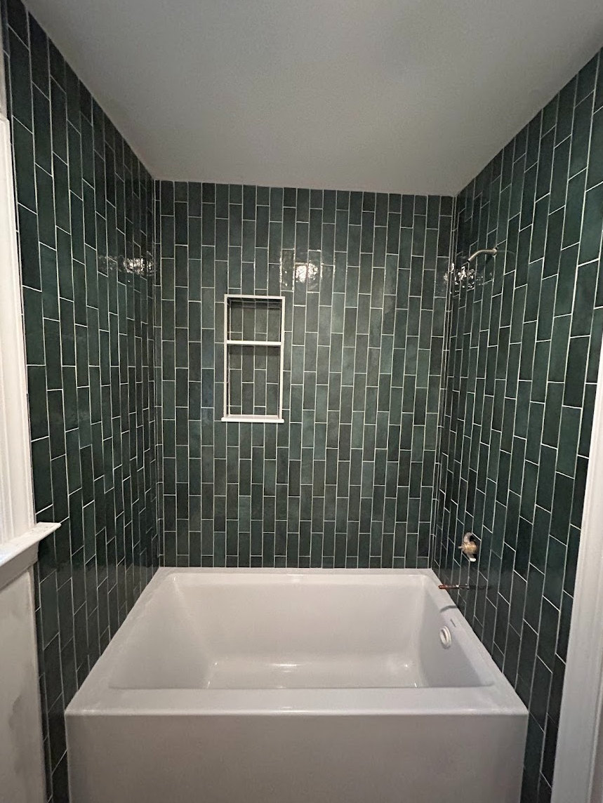 Green Glazed Guest Bath | Chapel Hill, NC