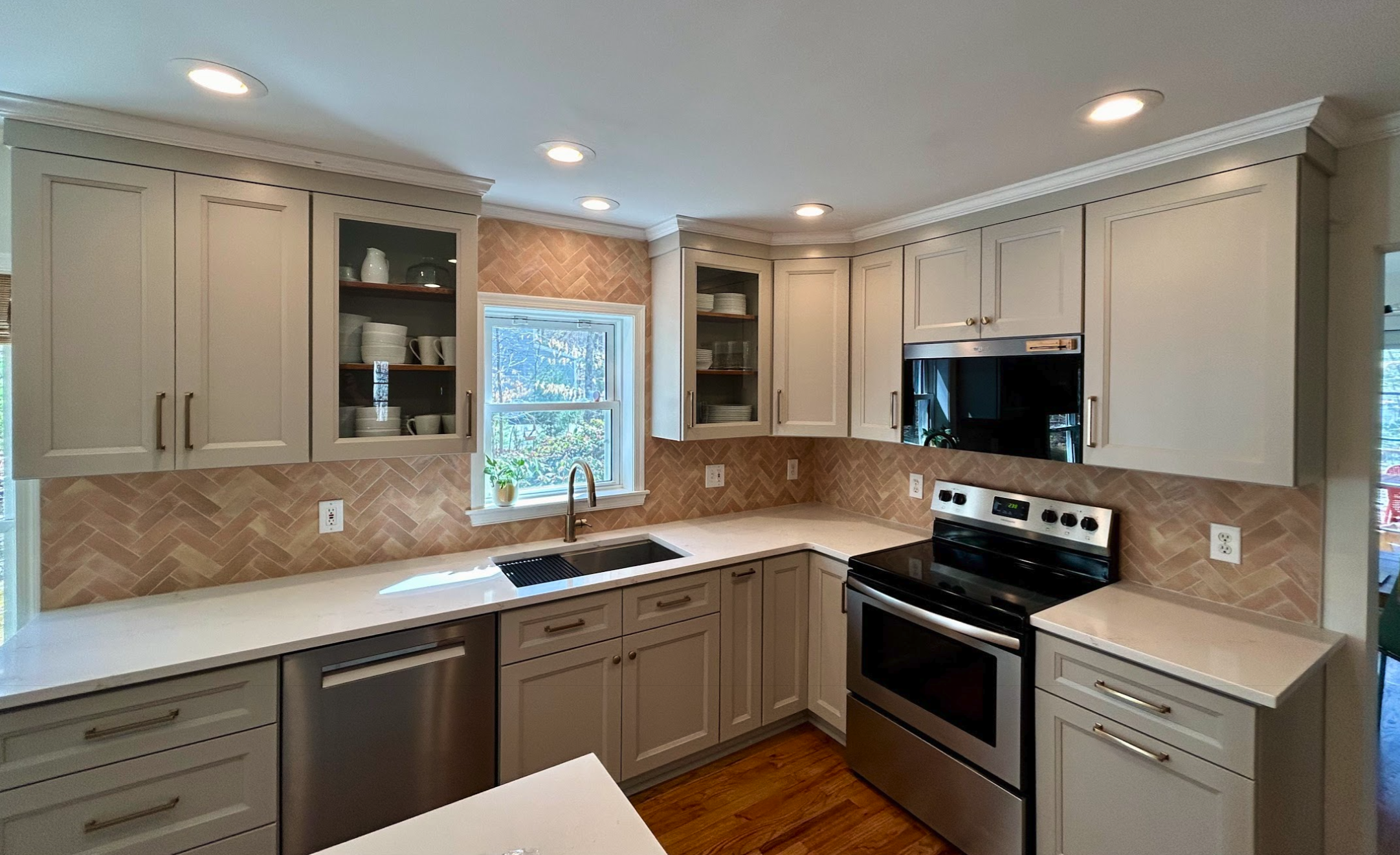 Herringbone Backsplash | Chapel Hill, NC