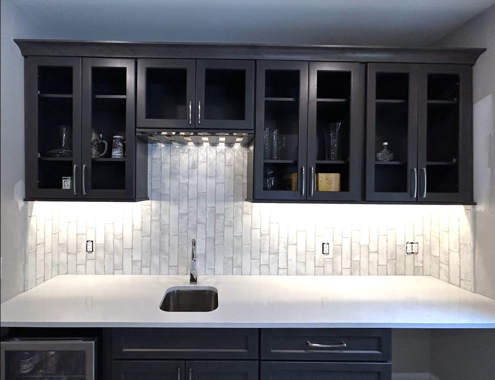 Light Stone Bar Backsplash | Fuquay-Varina, NC