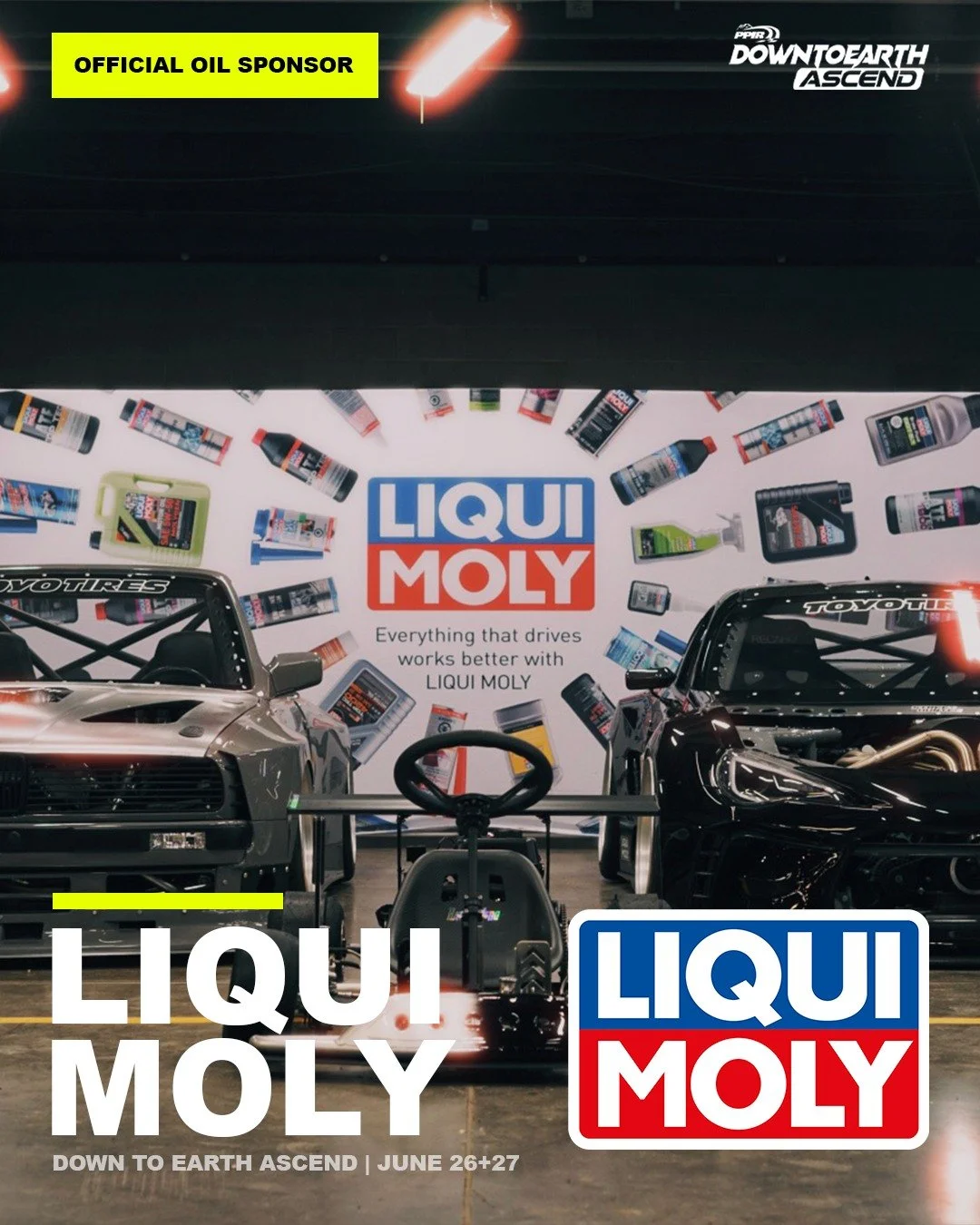 🚨 Official Oil Sponsor Announcement 🚨

We're excited to welcome @liquimoly.usa.canada as the Official Oil Sponsor of Down To Earth Ascend 2026.

Be sure to stop by the Liqui Moly indoor activation, where they'll be showcasing an incredible lineup o
