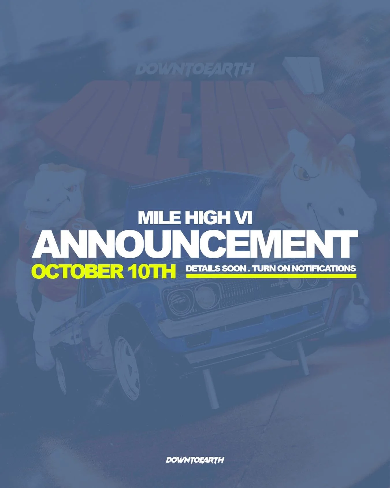 🏟️ Mile High VI. October 10th. Details and tickets coming soon. Turn post notifications on *important*

The original stadium auto show. Indoors. Outdoors. More. 

Vendors, these spots go fast. Email us to secure your place. 

DOWNTOEARTH

AUTOMOTIVE