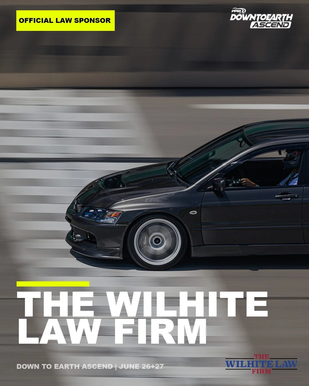 🚨 Sponsor Announcement 🚨

Down To Earth Ascend wouldn't be possible without the companies that believe in car culture and the community behind it.

We're excited to have @wilhitelawfirm  join us for DTE Ascend 2026.

For years, they've been helping