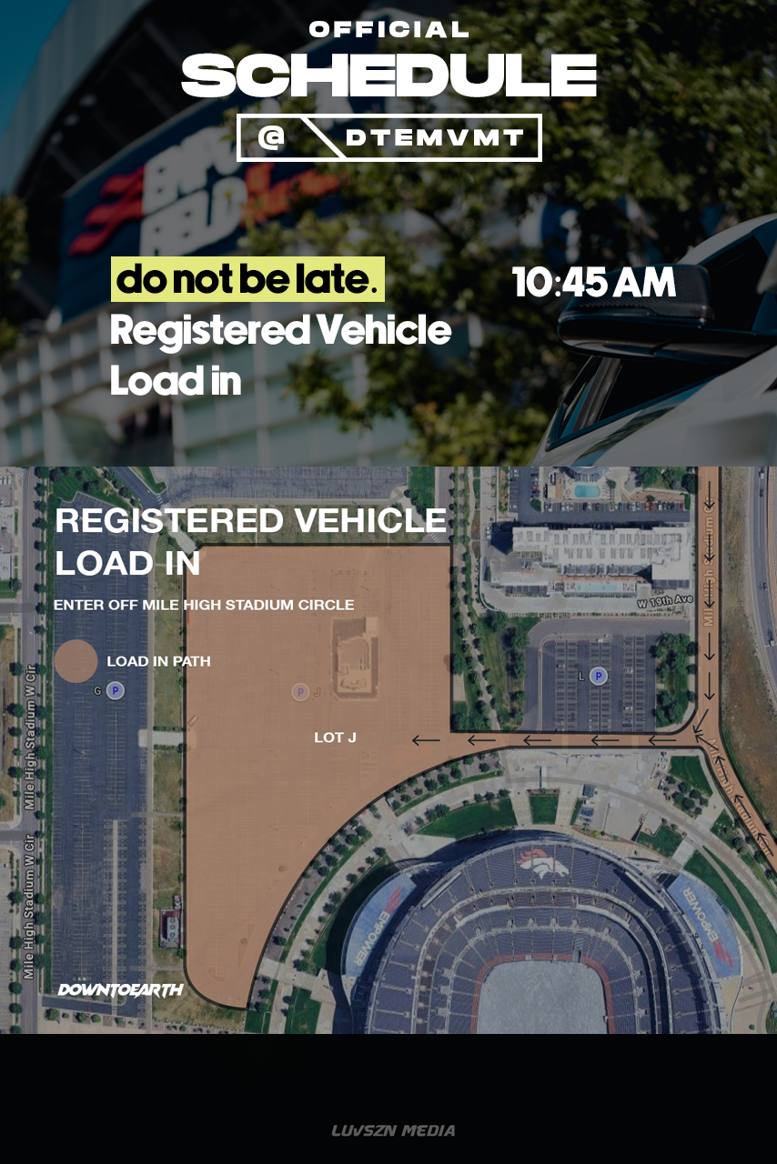 Down To Earth Mile High V Registered Vehicle parking 2025