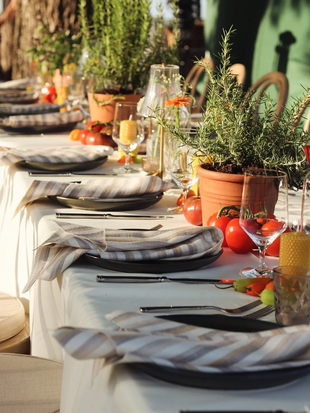 The sweetest intimate set up! Bringing people around a dinner table is one of my favorite things to do.🫶🏼

Planning/design - @hatsoffeventsco 
@sunset_trail_farm 
@brighteventrentals 
@bradfordbakeryco 
@reverie_social