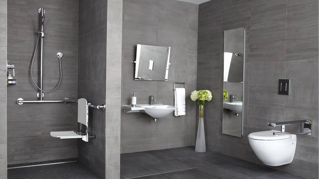 DDA bathroom and ensuite in grey marble