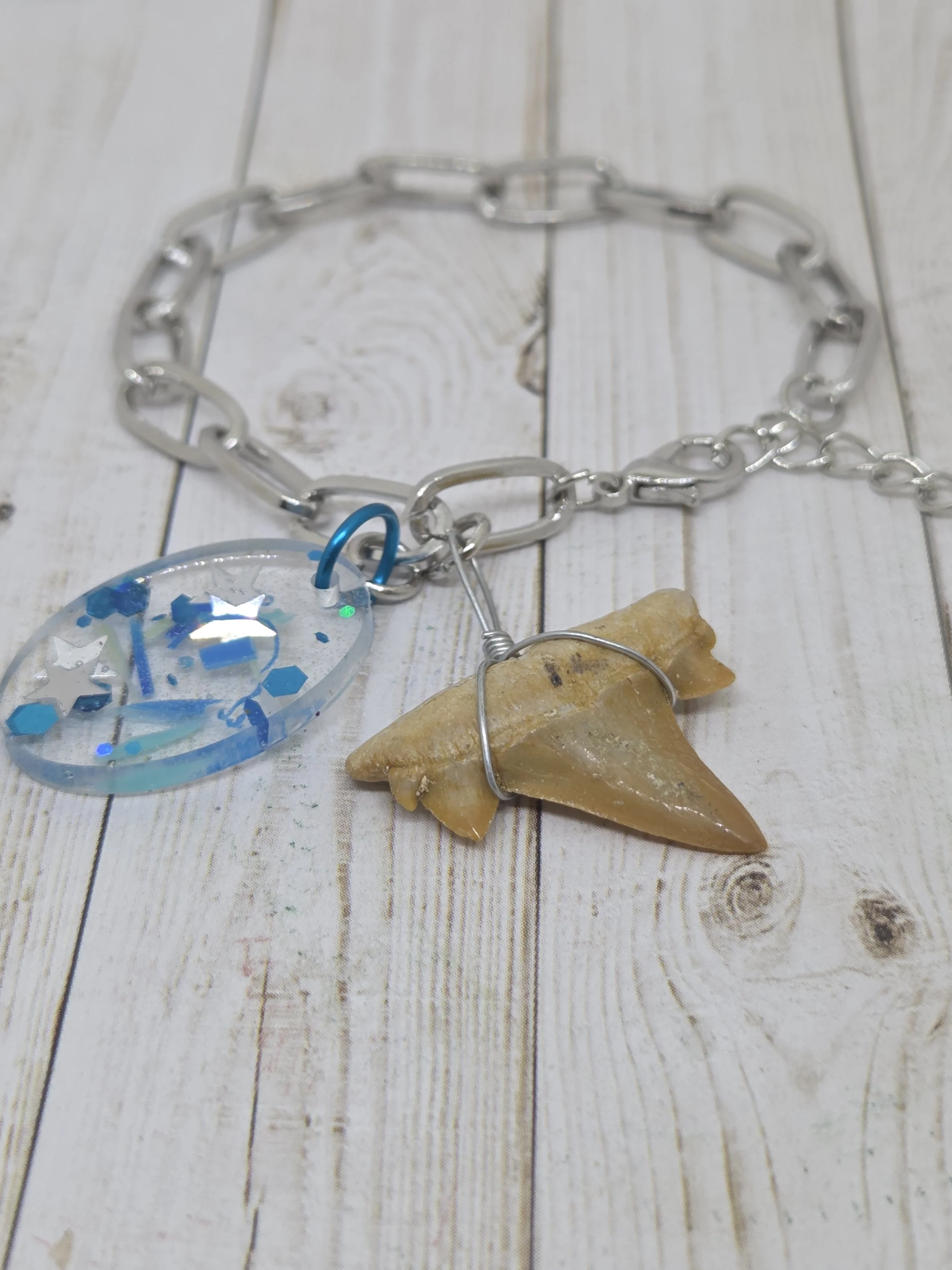 Recycled Plastic in Resin Paperclip Bracelet