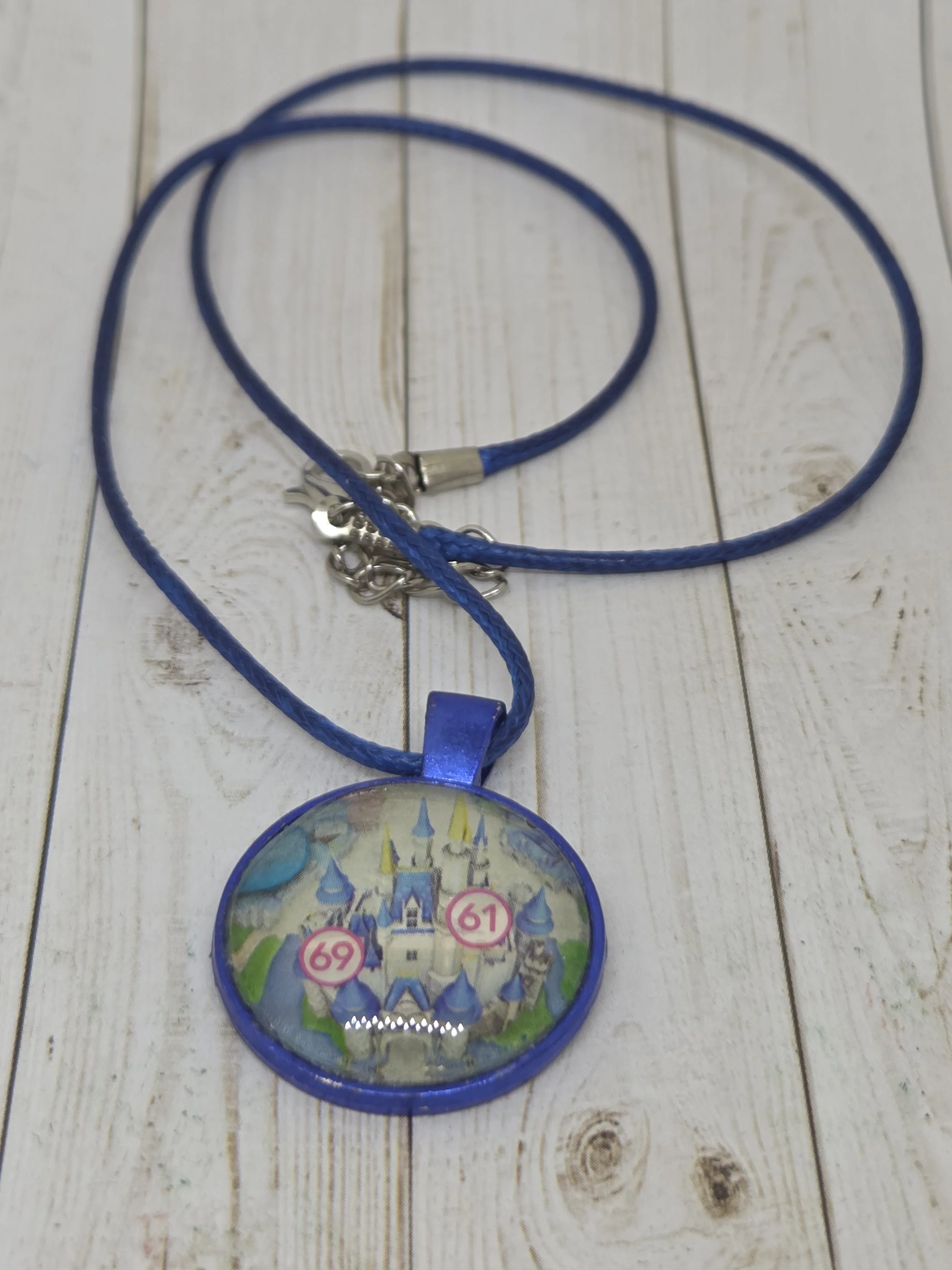 Recycled Theme Park Map Necklace