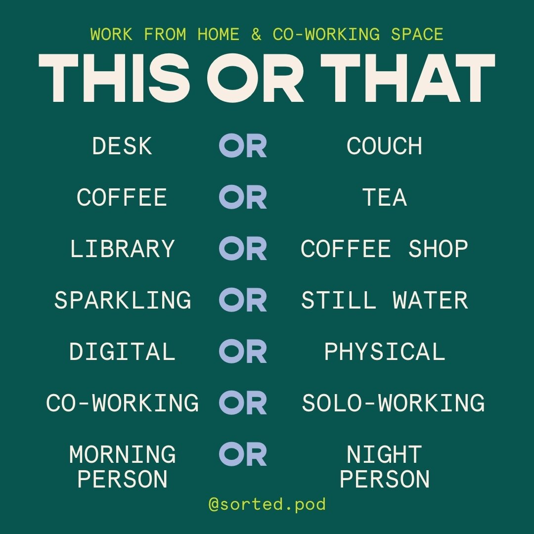 This or That ❤️&zwj;🔥⁣
Share your answers on your story &amp; tag us! 📲

One tag = one entry!! We are giving away a Starbucks gift card to one lucky winner! Announced Friday! 🏷️

#sortedpod #podcastsforcreatives #creativeentrepreneur #letsgetsorte