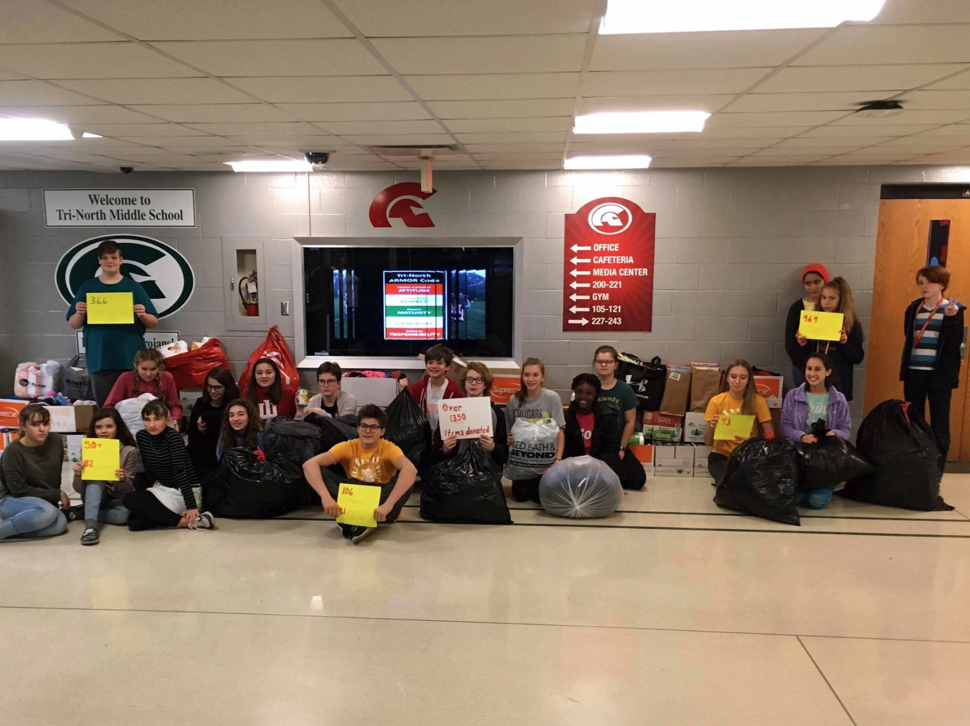 Tri North Middle School Donates to New Hope