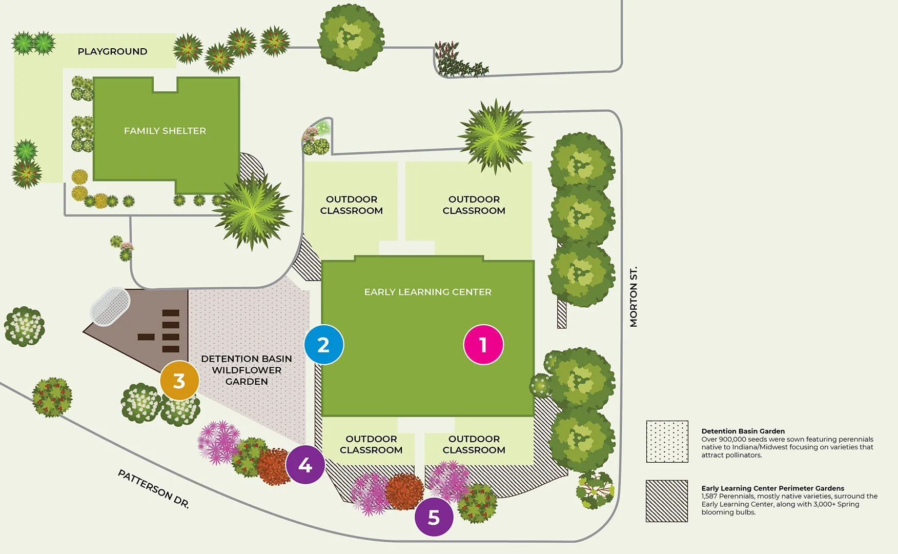 detailed map of the gardens at New Hope. Full text description appears below.