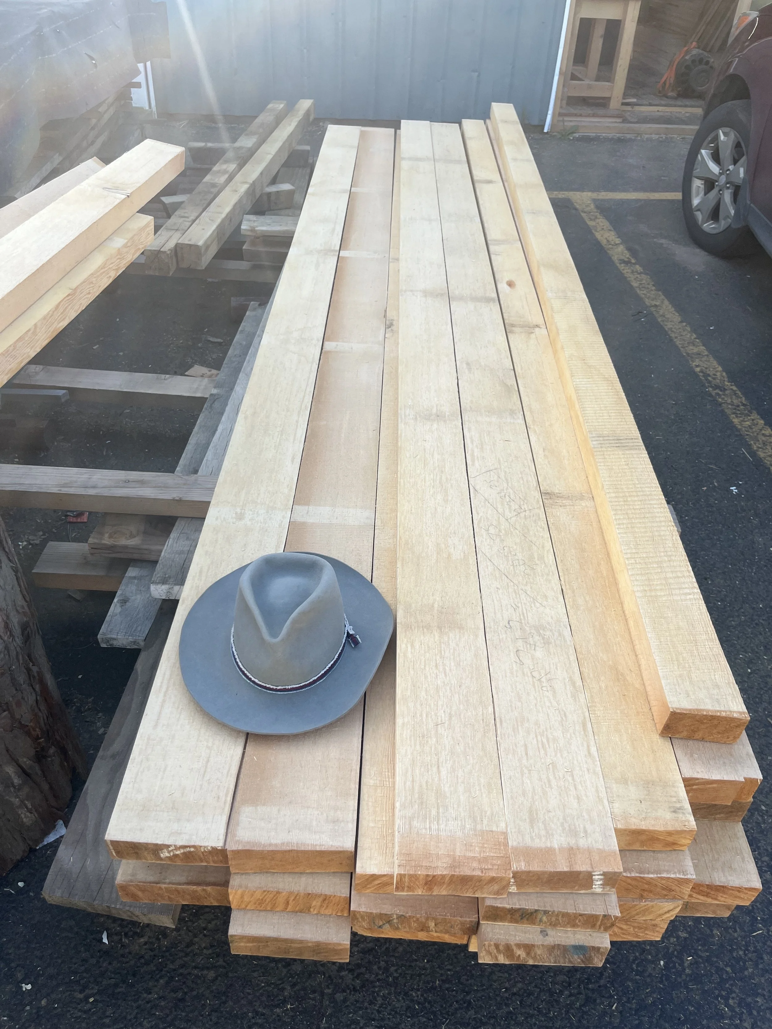 Clear vertical grain fir lumber from fire salvage