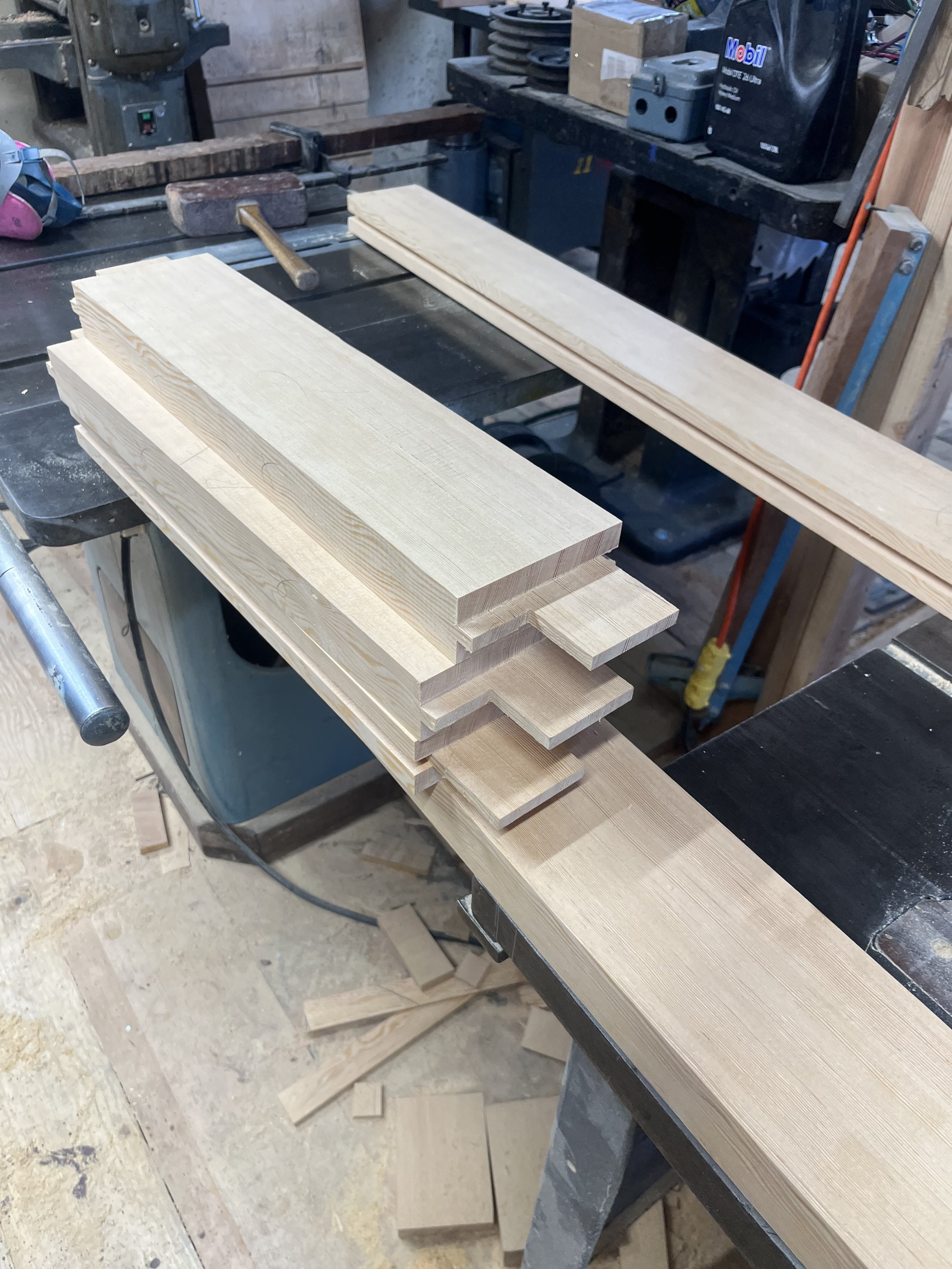 Door parts with haunched tenons