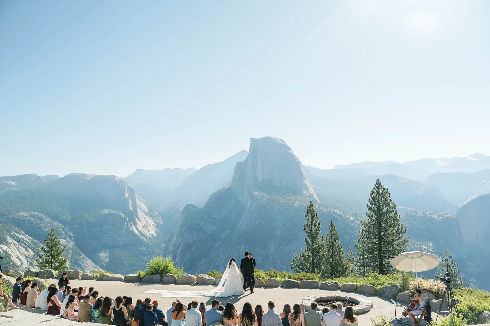 Couple says wedding vows at their Glacier Point wedding ceremony