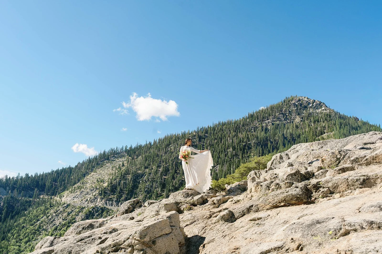 Bride at her Emerald Bay elopement