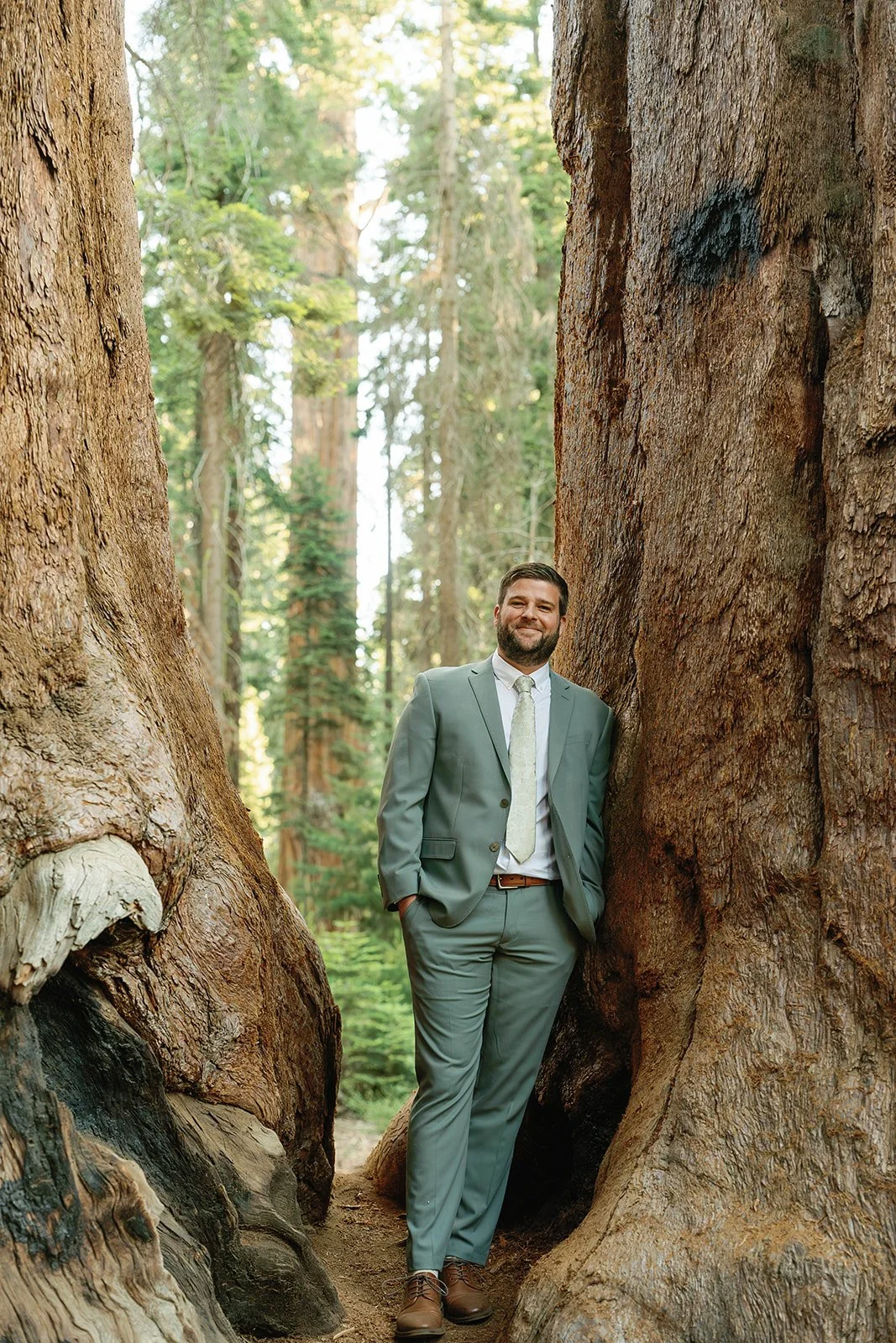 Groom at his Lost Grove elopement ceremony