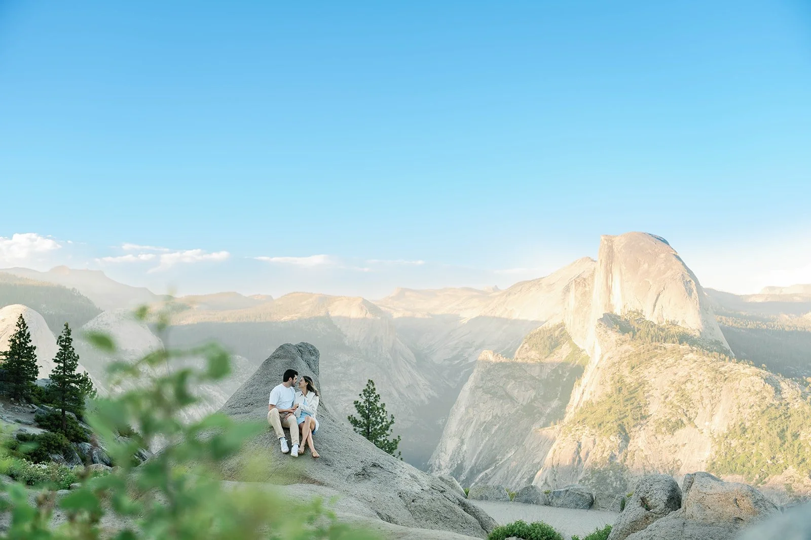 Man and woman after their Glacier Point proposal