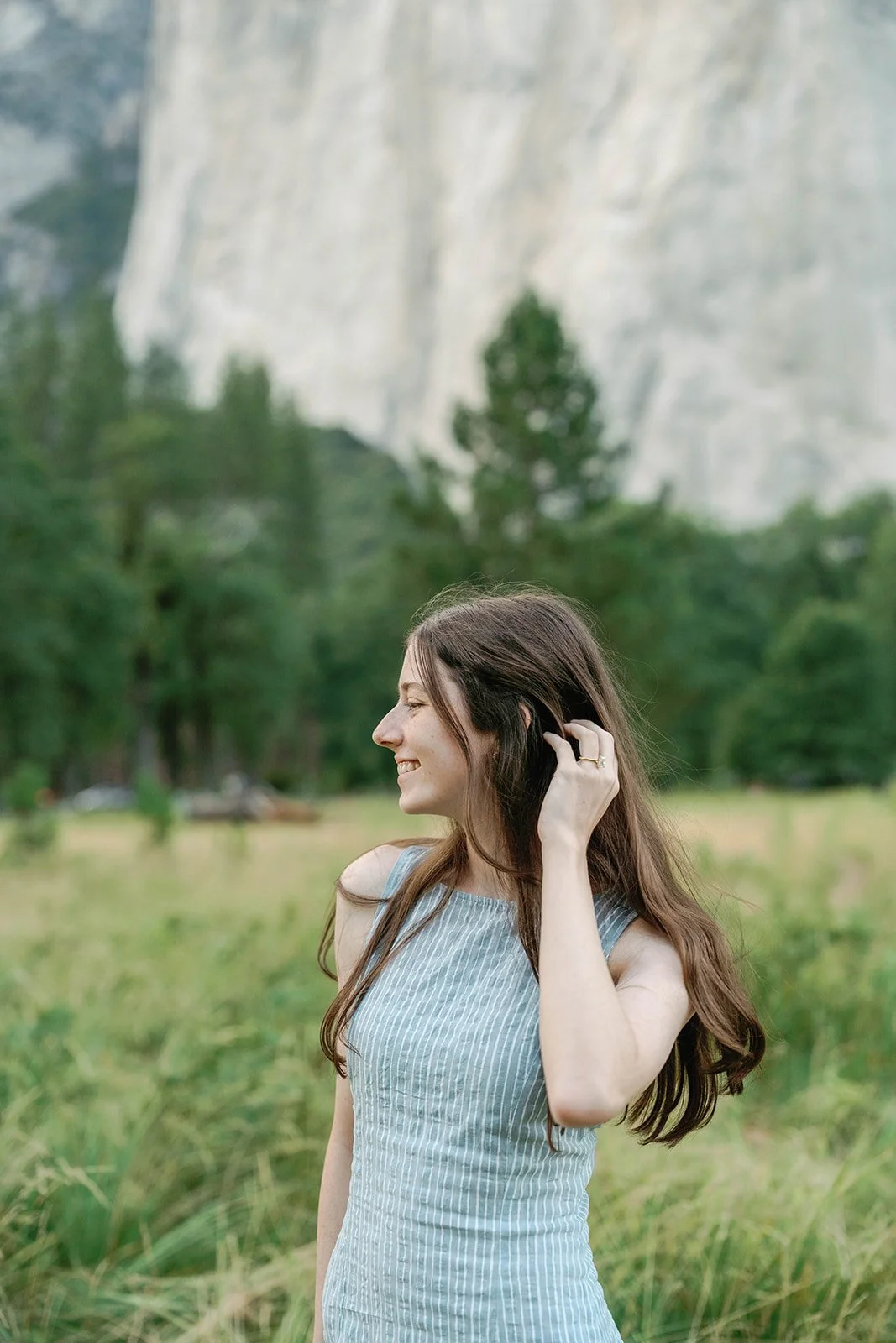 Woman during her Yosemite engagement session