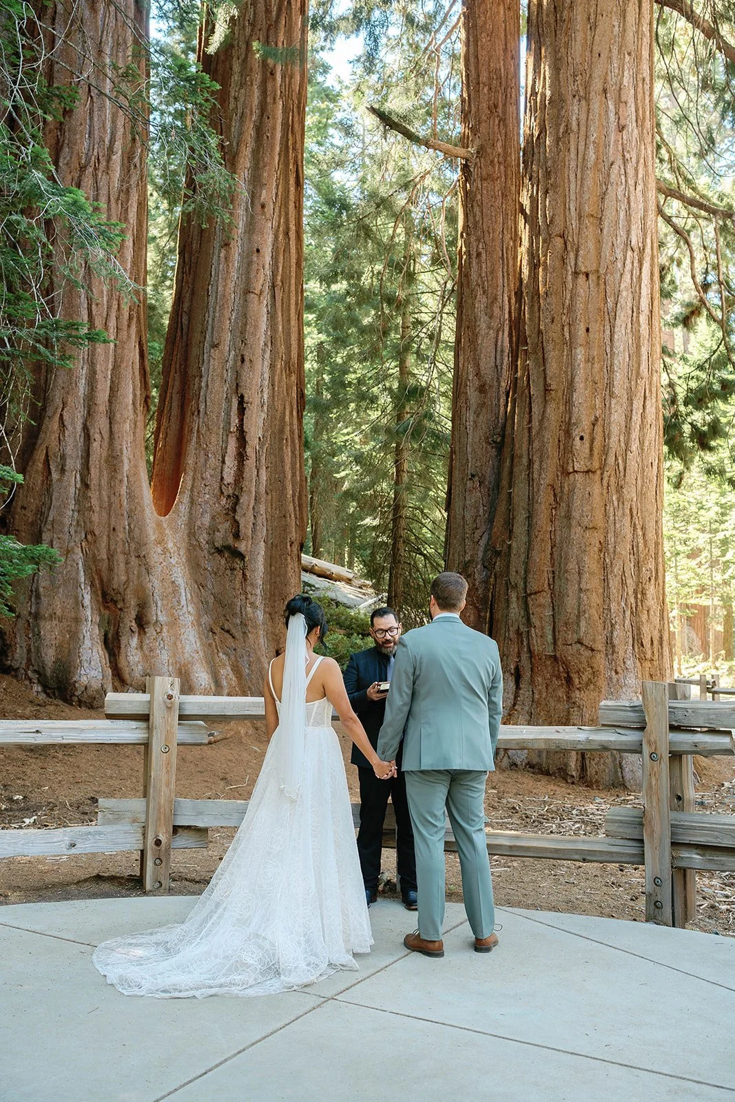 Adventure elopement ceremony in Sequoia National Park